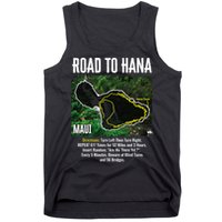 Road To Hana Map Maui Island Surfing Hawaiian Beach Summer Tank Top