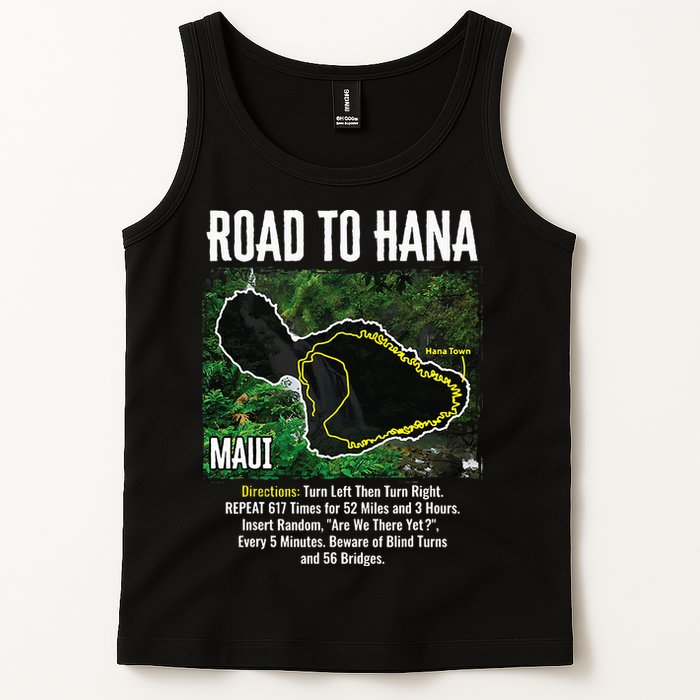 Road To Hana Map Maui Island Surfing Hawaiian Beach Summer Tank Top