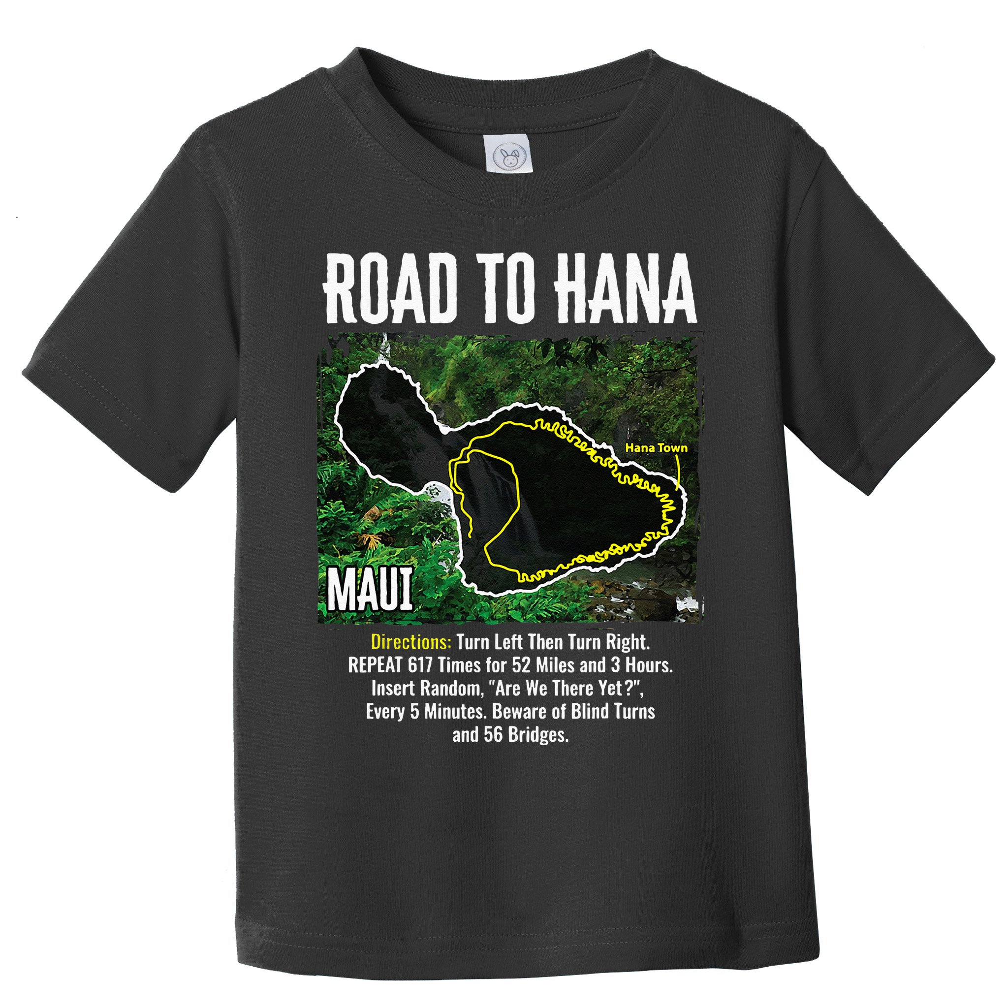 Road To Hana Map Maui Island Surfing Hawaiian Beach Summer Toddler T-Shirt
