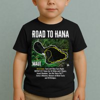 Road To Hana Map Maui Island Surfing Hawaiian Beach Summer Toddler T-Shirt