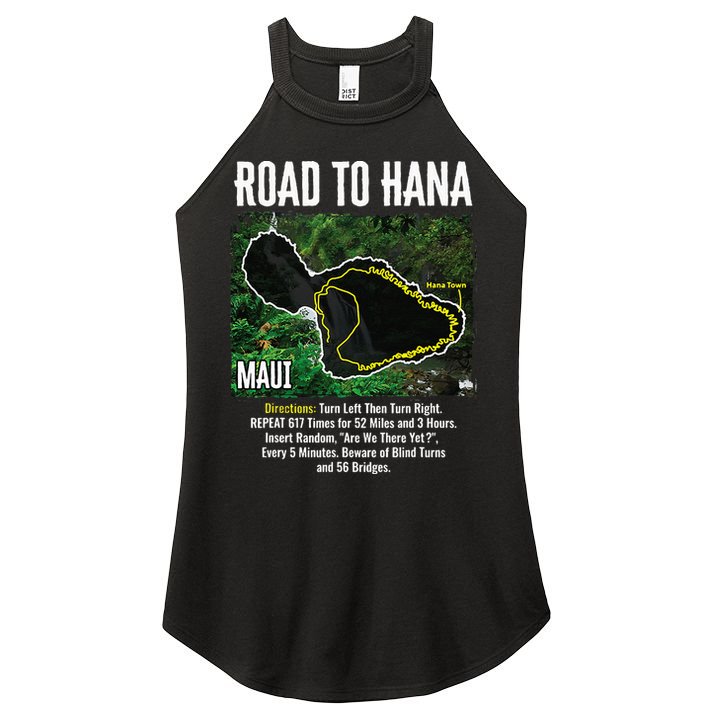 Road To Hana Map Maui Island Surfing Hawaiian Beach Summer Women's Perfect Tri Rocker Tank