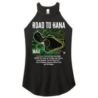 Road To Hana Map Maui Island Surfing Hawaiian Beach Summer Women's Perfect Tri Rocker Tank