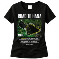 Road To Hana Map Maui Island Surfing Hawaiian Beach Summer Womens T-Shirt