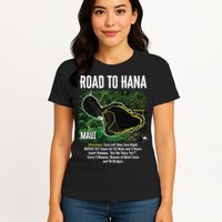 Road To Hana Map Maui Island Surfing Hawaiian Beach Summer Womens T-Shirt
