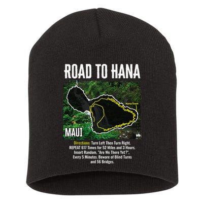 Road To Hana Map Maui Island Surfing Hawaiian Beach Summer Short Acrylic Beanie