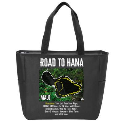 Road To Hana Map Maui Island Surfing Hawaiian Beach Summer Zip Tote Bag