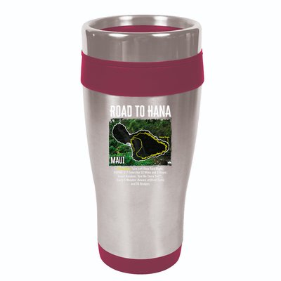 Road To Hana Map Maui Island Surfing Hawaiian Beach Summer 16oz Travel Tumbler
