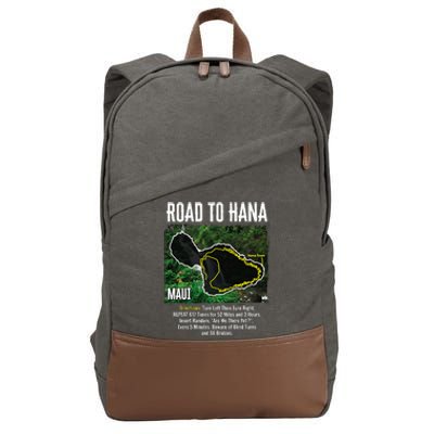 Road To Hana Map Maui Island Surfing Hawaiian Beach Summer Cotton Canvas Backpack