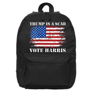 Retro Trump Is A Scab Vote Harris Funny Harris Kamala Trump 16 in Basic Backpack