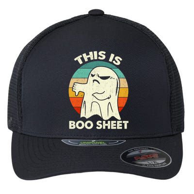 Retro This Is Boo Sheet Ghost Funny Halloween Costume Gift Flexfit Unipanel Trucker Cap