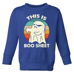 Retro This Is Boo Sheet Ghost Funny Halloween Costume Gift Toddler Sweatshirt