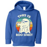 Retro This Is Boo Sheet Ghost Funny Halloween Costume Gift Toddler Hoodie