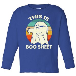 Retro This Is Boo Sheet Ghost Funny Halloween Costume Gift Toddler Long Sleeve Shirt