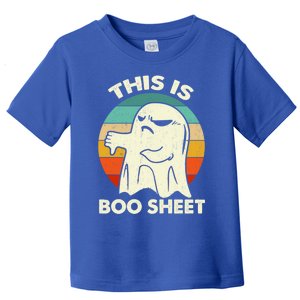 Retro This Is Boo Sheet Ghost Funny Halloween Costume Gift Toddler T-Shirt