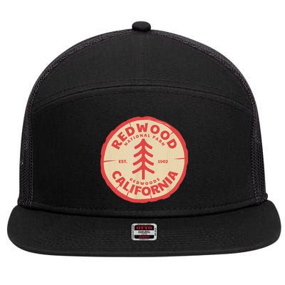 Redwood Trees In The National Forest TShirt 7 Panel Mesh Trucker Snapback Hat