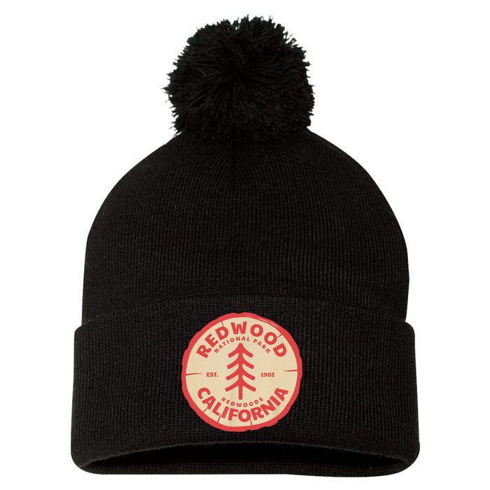 Redwood Trees In The National Forest TShirt Pom Pom 12in Knit Beanie