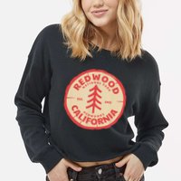 Redwood Trees In The National Forest TShirt Cropped Pullover Crew