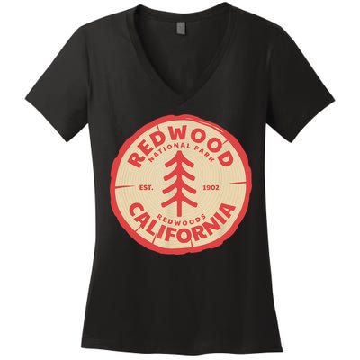 Redwood Trees In The National Forest TShirt Women's V-Neck T-Shirt