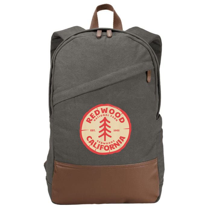 Redwood Trees In The National Forest TShirt Cotton Canvas Backpack