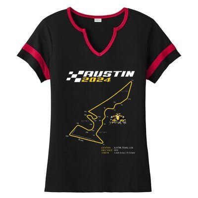 Race Track In Austin Formula Racing Circuits Sport Ladies Halftime Notch Neck Tee