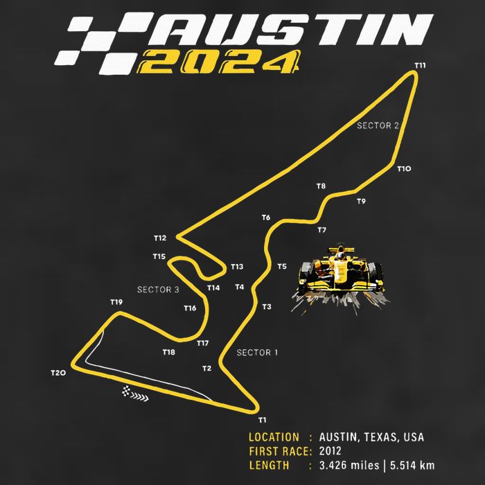 Race Track In Austin Formula Racing Circuits Sport Garment-Dyed Fleece Hoodie