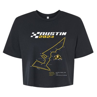 Race Track In Austin Formula Racing Circuits Sport Bella+Canvas Jersey Crop Tee