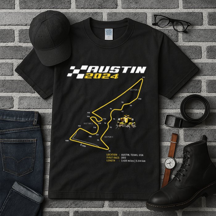 Race Track In Austin Formula Racing Circuits Sport Tall T-Shirt