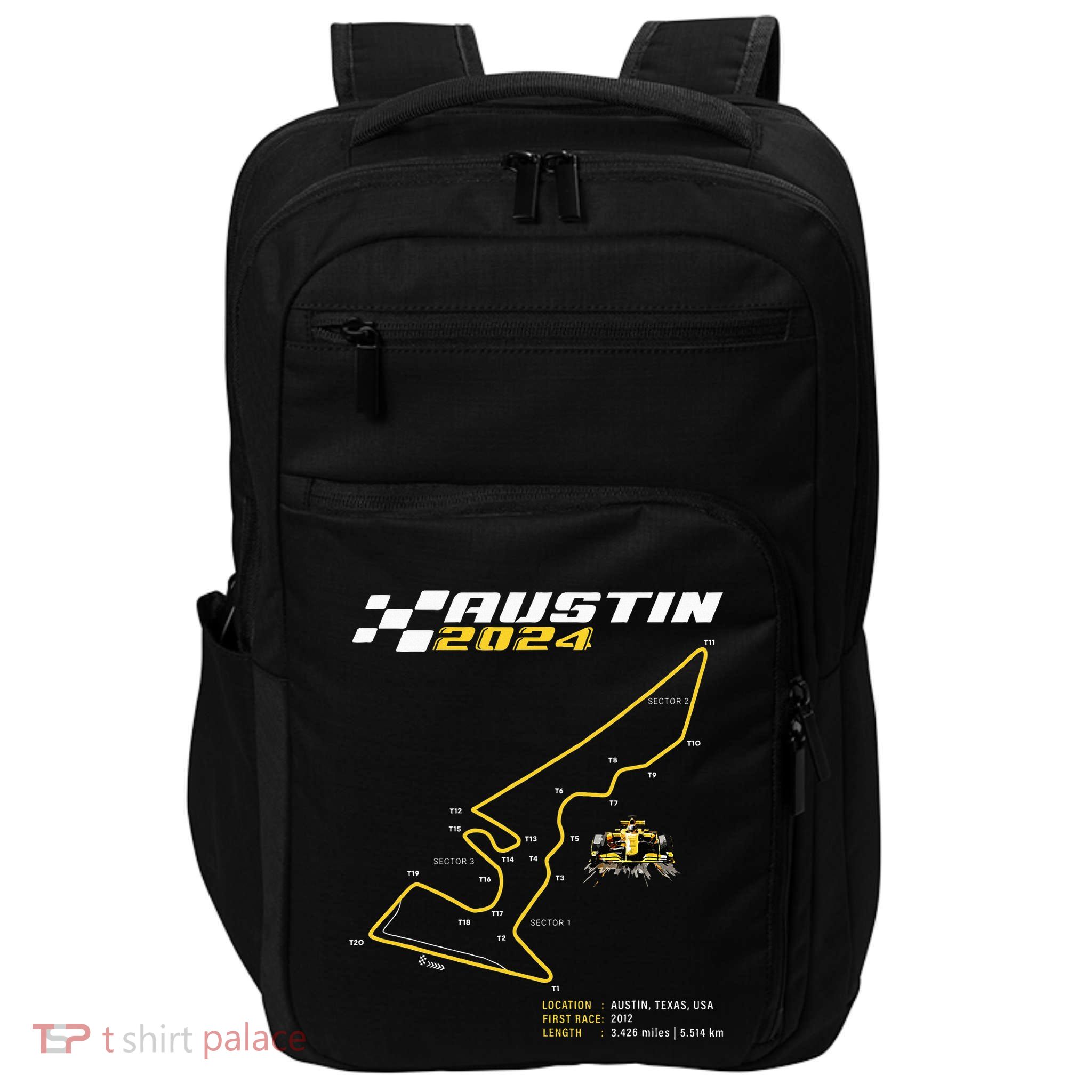 Race Track In Austin Formula Racing Circuits Sport Impact Tech Backpack