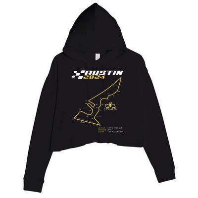 Race Track In Austin Formula Racing Circuits Sport Crop Fleece Hoodie