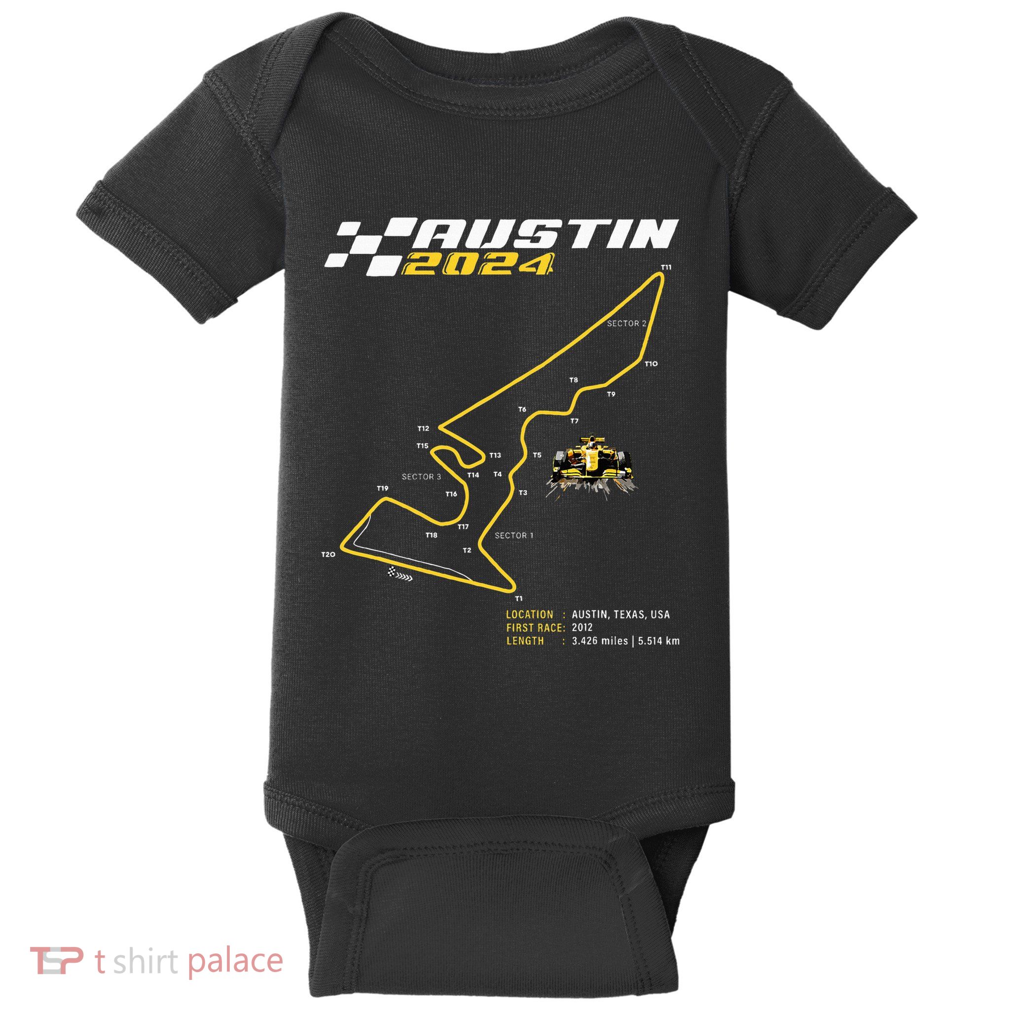 Race Track In Austin Formula Racing Circuits Sport Baby Bodysuit