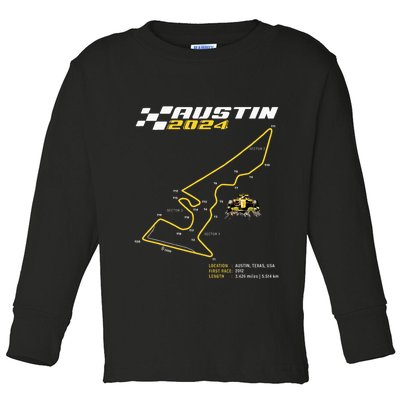 Race Track In Austin Formula Racing Circuits Sport Toddler Long Sleeve Shirt