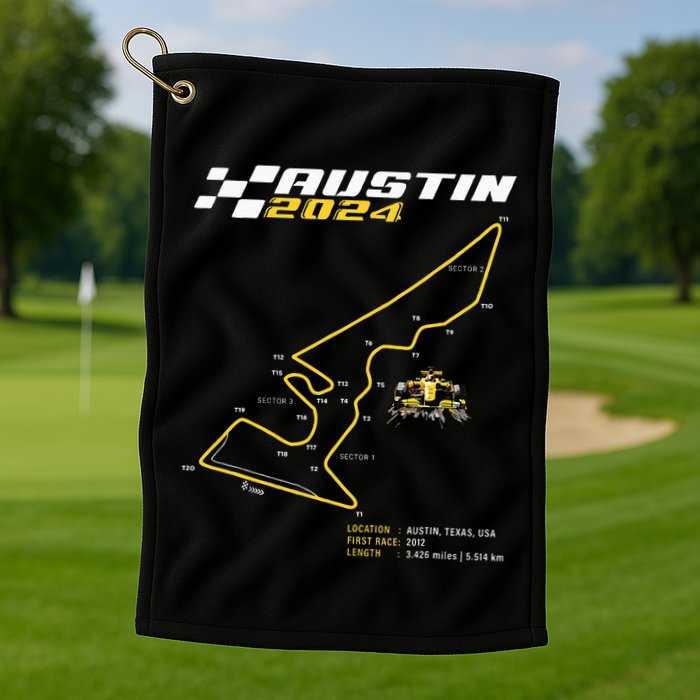 Race Track In Austin Formula Racing Circuits Sport Golf Towel
