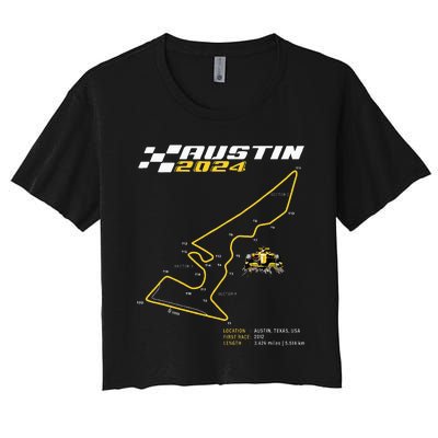 Race Track In Austin Formula Racing Circuits Sport Women's Crop Top Tee