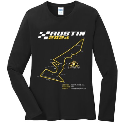Race Track In Austin Formula Racing Circuits Sport Ladies Long Sleeve Shirt