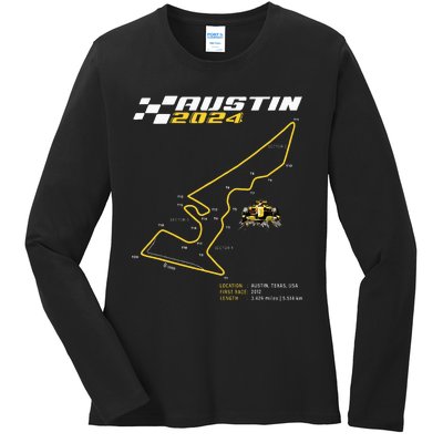 Race Track In Austin Formula Racing Circuits Sport Ladies Long Sleeve Shirt