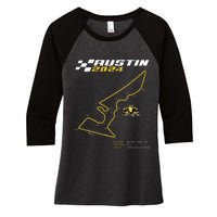 Race Track In Austin Formula Racing Circuits Sport Women's Tri-Blend 3/4-Sleeve Raglan Shirt