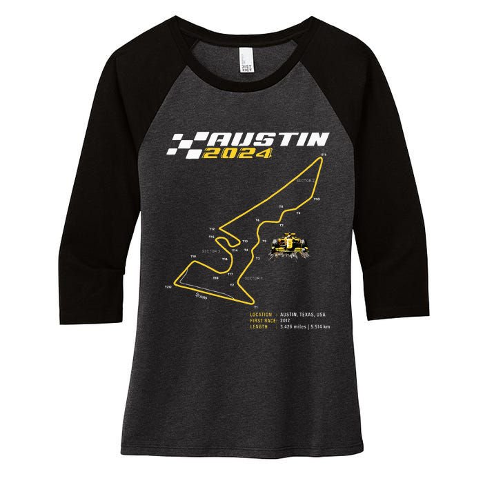 Race Track In Austin Formula Racing Circuits Sport Women's Tri-Blend 3/4-Sleeve Raglan Shirt