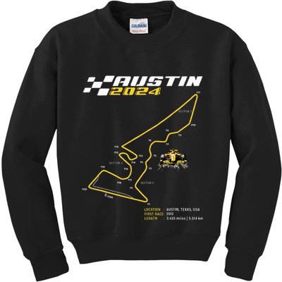 Race Track In Austin Formula Racing Circuits Sport Kids Sweatshirt