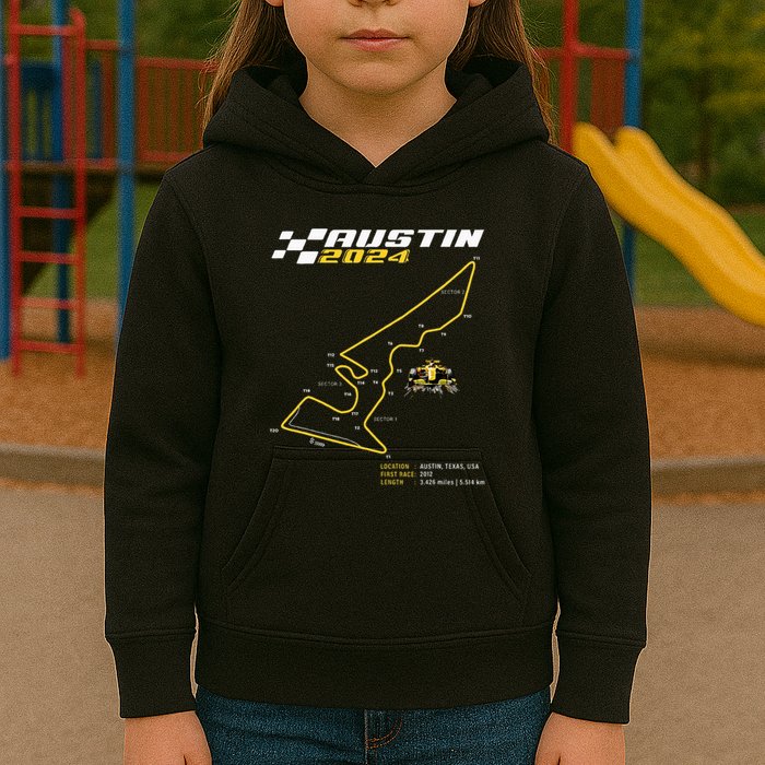 Race Track In Austin Formula Racing Circuits Sport Kids Hoodie