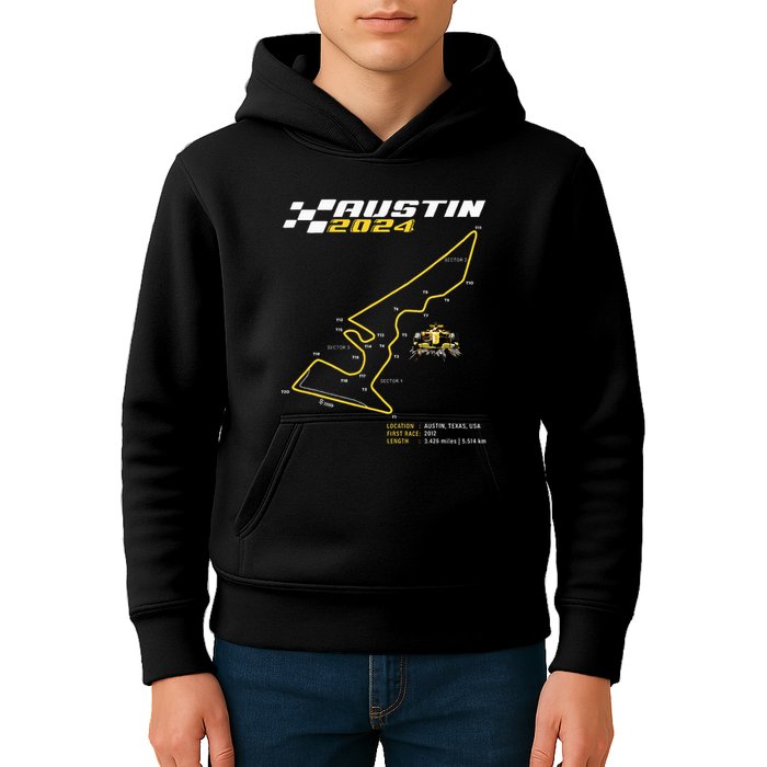 Race Track In Austin Formula Racing Circuits Sport Kids Hoodie