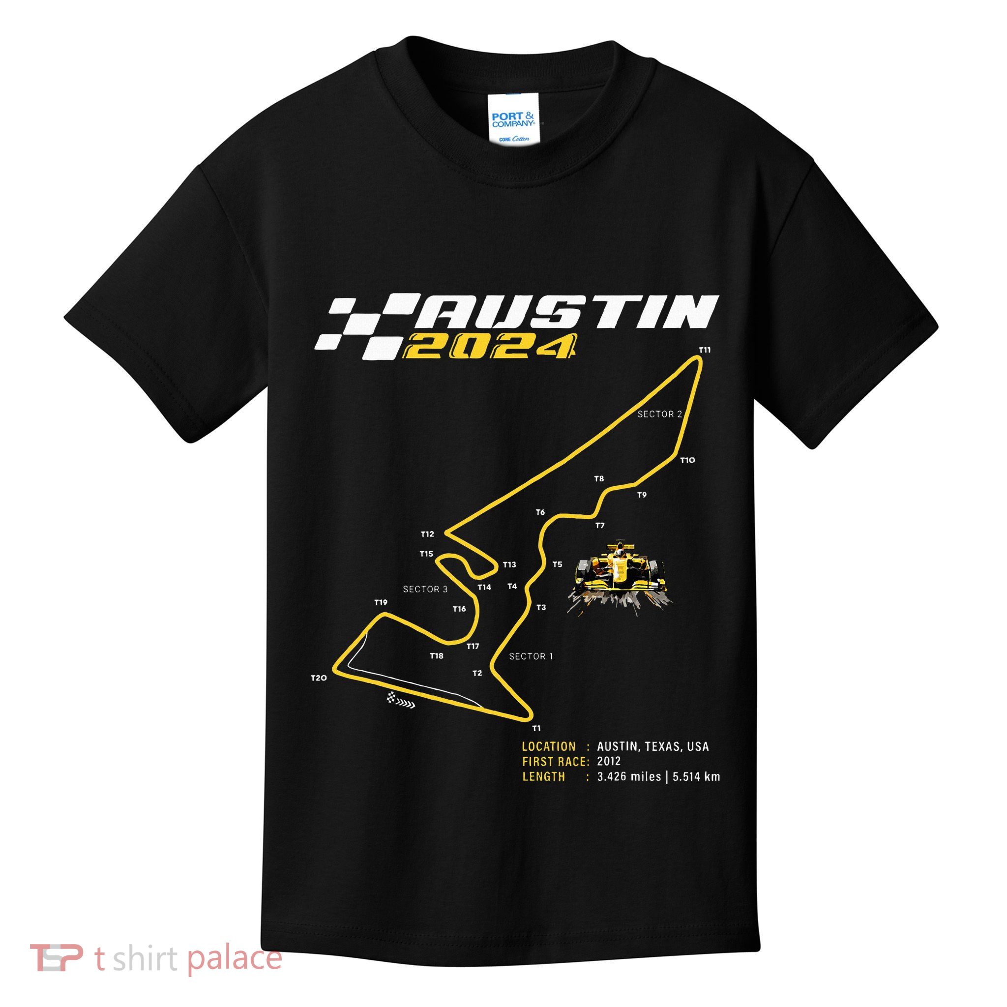 Race Track In Austin Formula Racing Circuits Sport Kids T-Shirt