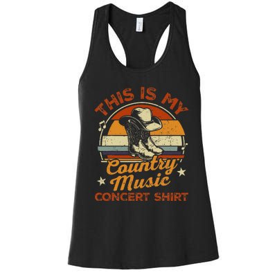 Retro This Is My Concert Country Music Lover Women's Racerback Tank