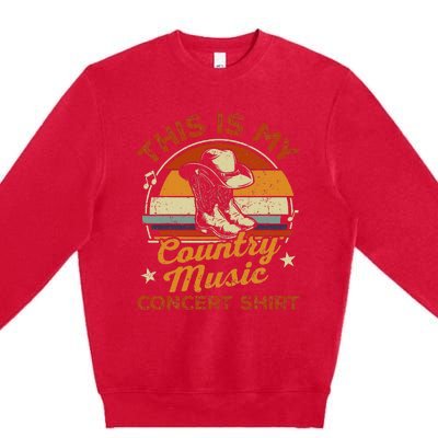 Retro This Is My Concert Country Music Lover Premium Crewneck Sweatshirt