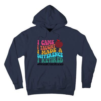 Retired Teacher I Came I Taught I Loved I Retired Tall Hoodie