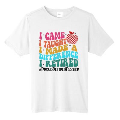 Retired Teacher I Came I Taught I Loved I Retired Tall Fusion ChromaSoft Performance T-Shirt