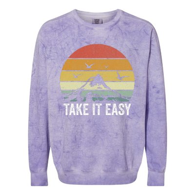 Retro Take It Easy Vintage Outdoors Camping Colorblast Crewneck Sweatshirt