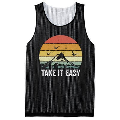 Retro Take It Easy Vintage Outdoors Camping Mesh Reversible Basketball Jersey Tank