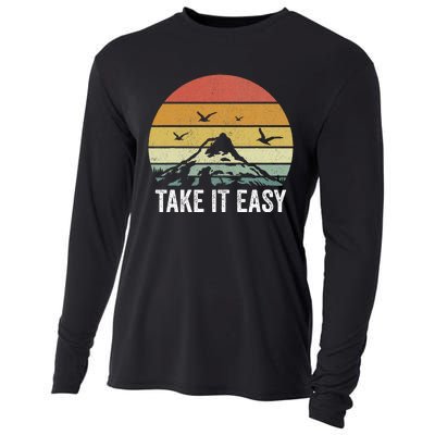 Retro Take It Easy Vintage Outdoors Camping Cooling Performance Long Sleeve Crew