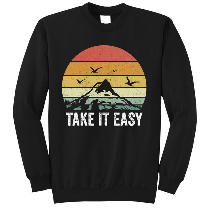 Retro Take It Easy Vintage Outdoors Camping Tall Sweatshirt