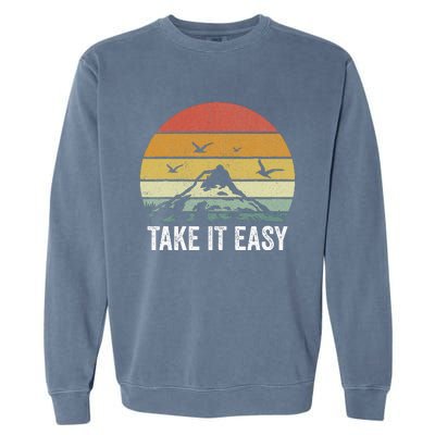 Retro Take It Easy Vintage Outdoors Camping Garment-Dyed Sweatshirt